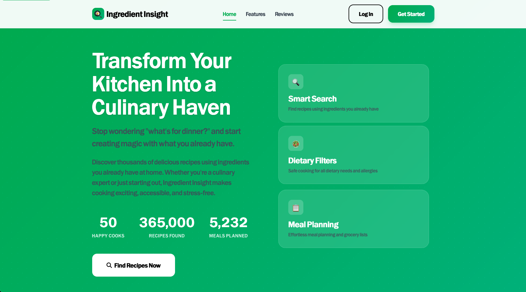 Ingredient Insight App Interface